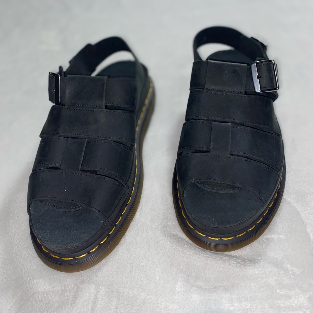 DR MARTENS Flash Fishermen Sandals - Mens Size US 14 - Black Leather Adjustable